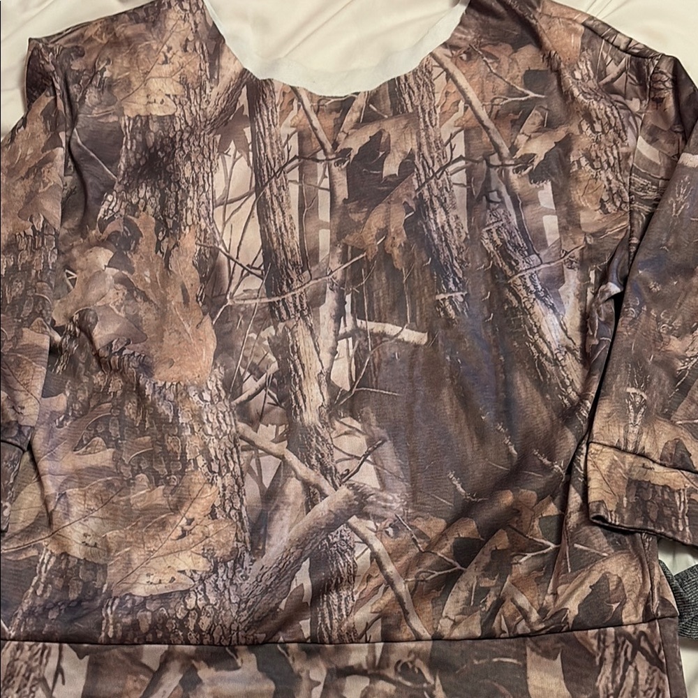 Camouflage Long Sleeve Off the Shoulder Crewneck